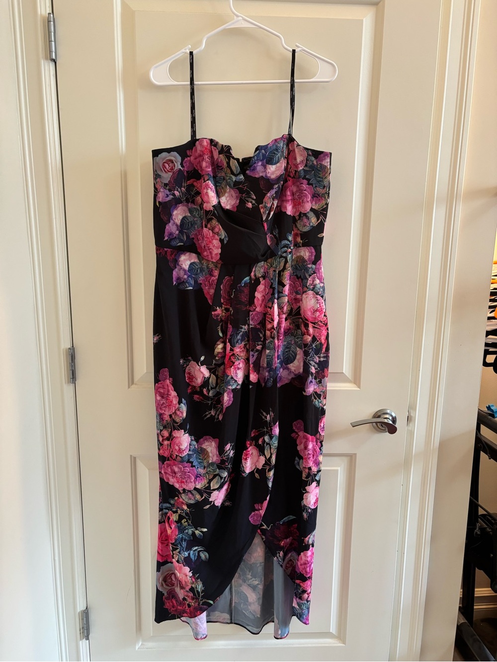 City Chic Strapless Satin-Like Floral Dress